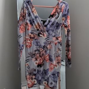 Long sleeve floral midi dress